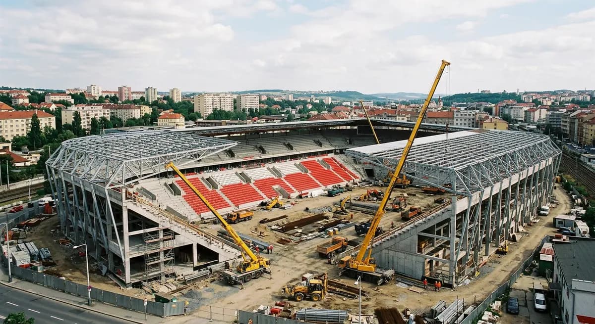 Eden Arena, 2007: A new compact stadium rises on the site of the old Eden in Vršovice.