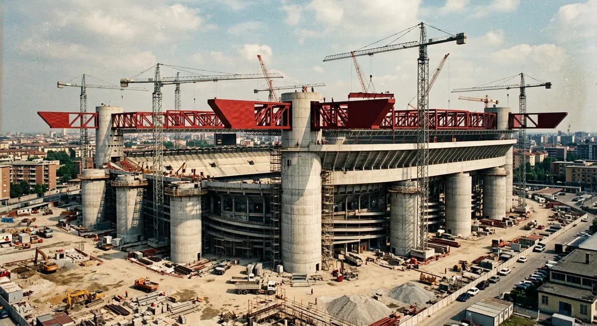 San Siro, 1989: Eleven towers and a third ring are built for Italia '90.